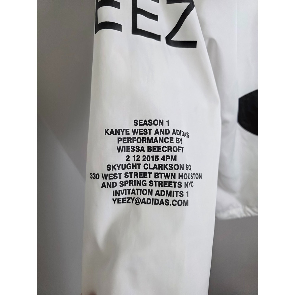 Adidas X Kanye West Yeezus Tour Wind Jacket Size M White Black Windbreaker Rare - Picture 13 of 13